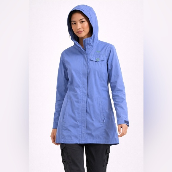 Orage Other - Orage Blue Hooded WaterproofJacket Size M Outdoor Rain Shell Coat Gorp Hiking